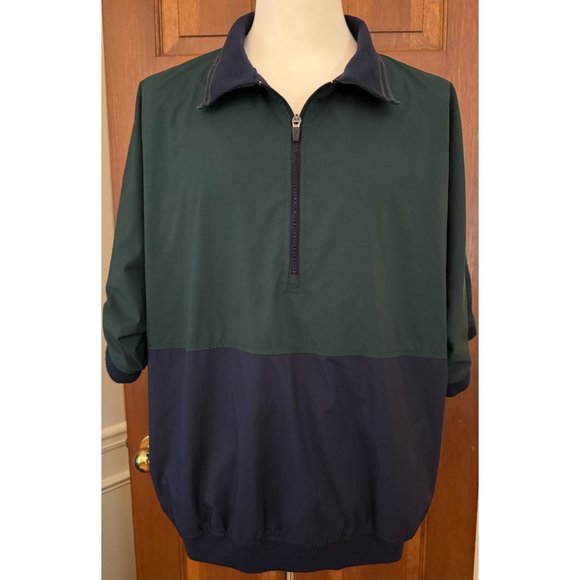 Port Authority Half Zip‎ Windbreaker Mens XL Navy/Green Pullover Casual Athletic - Picture 5 of 14